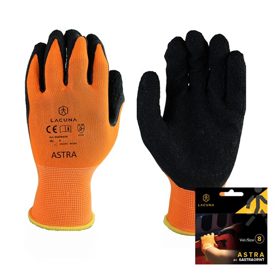 Rukavica s lateks premazom ASTRA narančasta