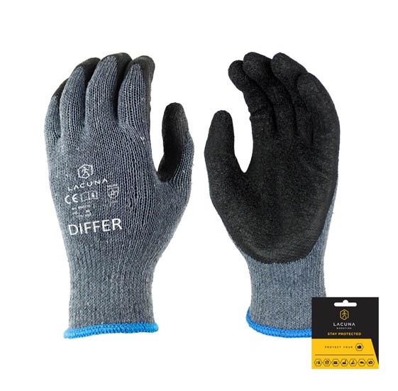 Rukavica s lateks premazom DIFFER siva vel. 10