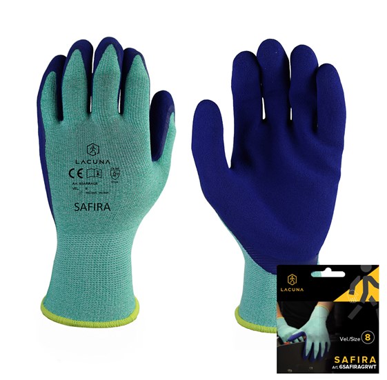 Rukavica s lateks premazom SAFIRA zelena