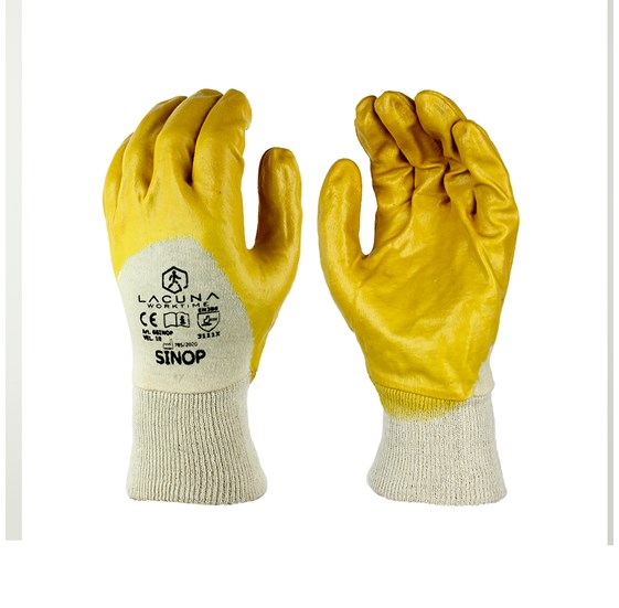Rukavica s nitrilnim premazom SINOP žuta vel. 10