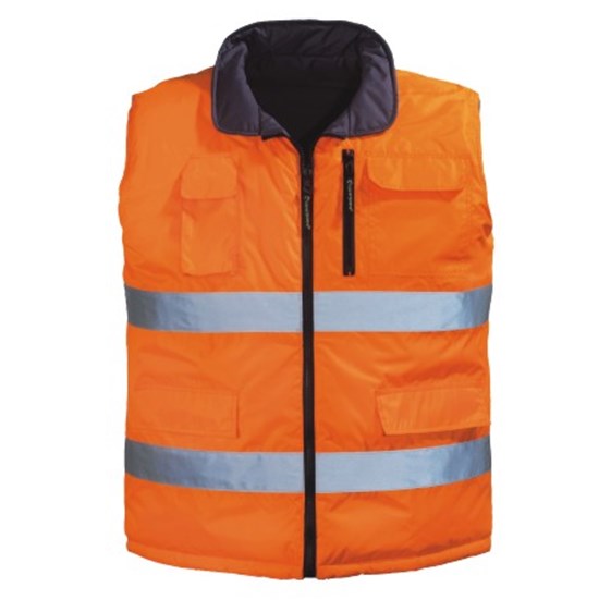 Signalizirajući Hi-Viz dvostrani prsluk HI-WAY narančasto/sivi